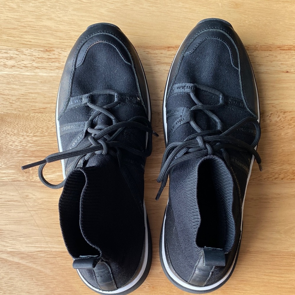 Maje Black Knit High-Top Sneakers - Picture 2 of 9